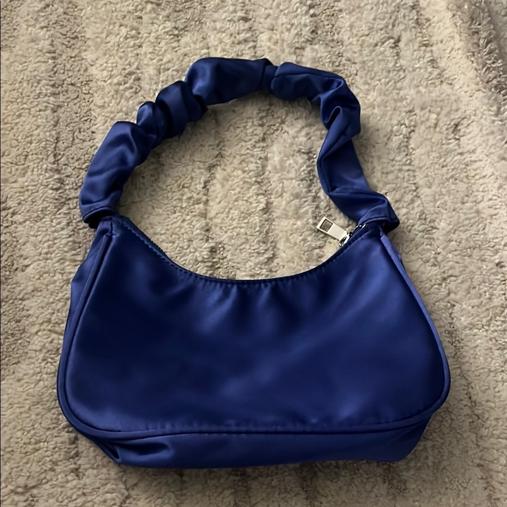 Elegant Blue Satin Women's Bag